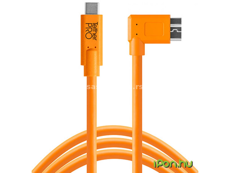 TETHERTOOLS USB-C to 3.0 Micro-B Right Angle 4.6m orange