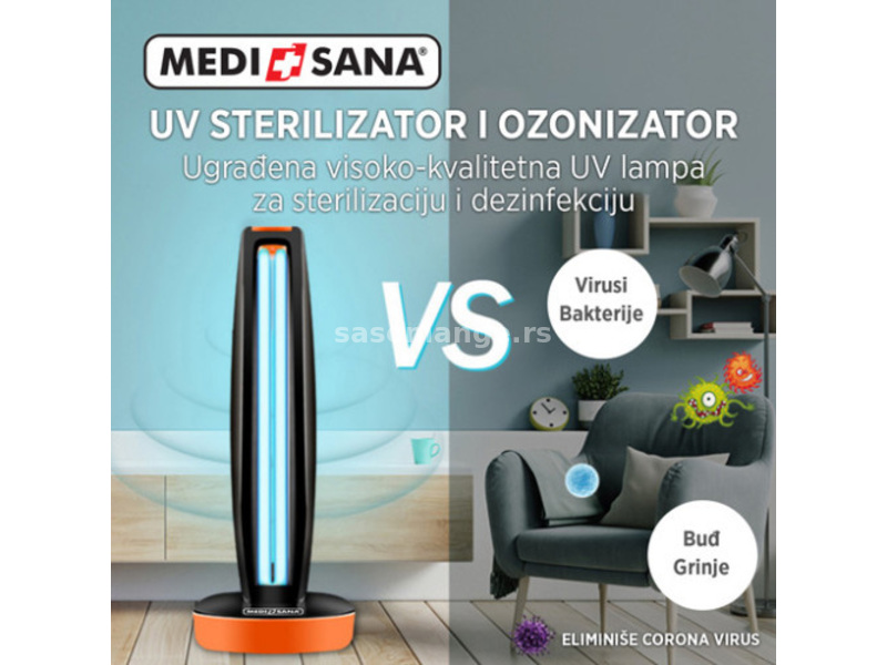 Medisana UV i ozon germicidni sterilizator i ozonizator crni+zaštitne naočare