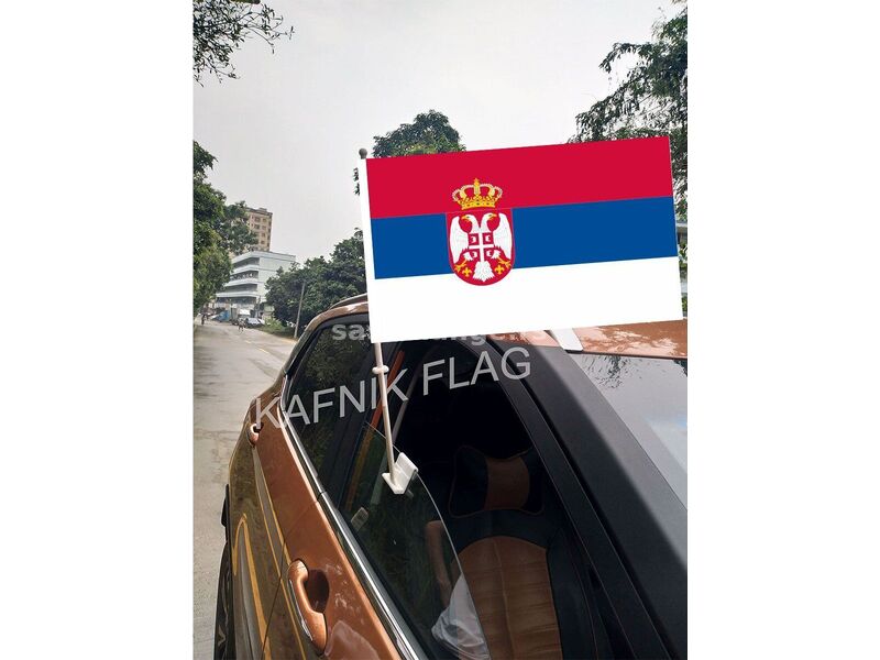 Serbia flag for car - with flag 43 x 30 cm