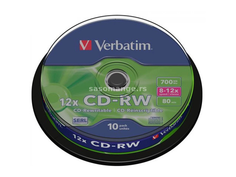 VERBATIM CD-RW 10x 10pcs cylindrical