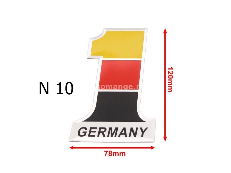 Germany aluminijumski stiker broj N10