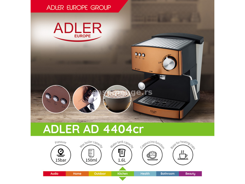 Adler Aparat za espresso i kapućino AD4404CR