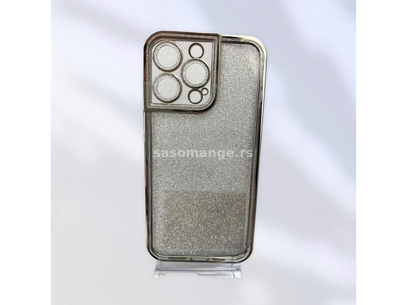 Maska Glossy Glitter za iPhone 13 pro srebrna