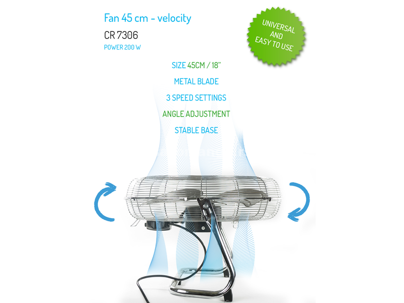 Camry Stoni ventilator Inox CR7306