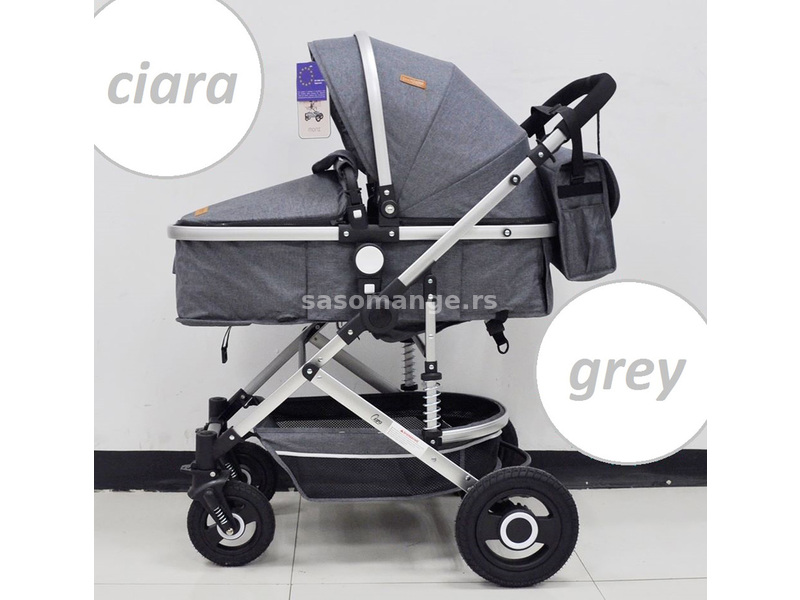 Cangaroo Kombinovana Kolica za bebe Ciara Grey 2020 CAN5178