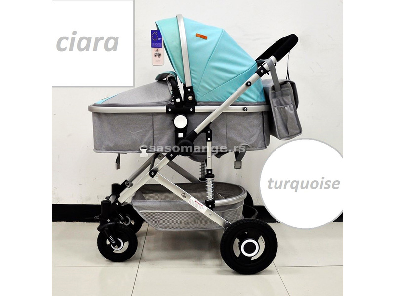 Cangaroo Kombinovana Kolica za bebe Ciara Turquoise 2020 CAN5185