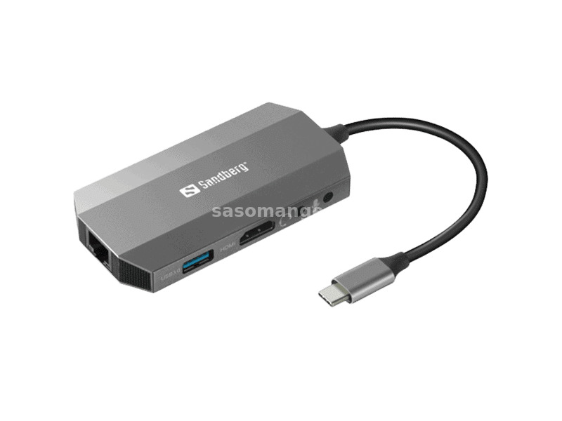 Docking station Sandberg 6in1 USB-C - HDMI/USB 3.0/USB C/LAN PD 136-33