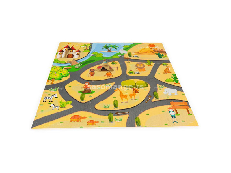 Eco Toys Podloga za igru za decu Safari Puzzle 9 elemenata 93X93cm ECOEVA009