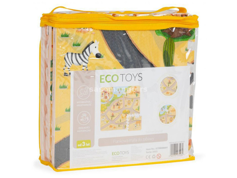 Eco Toys Podloga za igru za decu Safari Puzzle 9 elemenata 93X93cm ECOEVA009