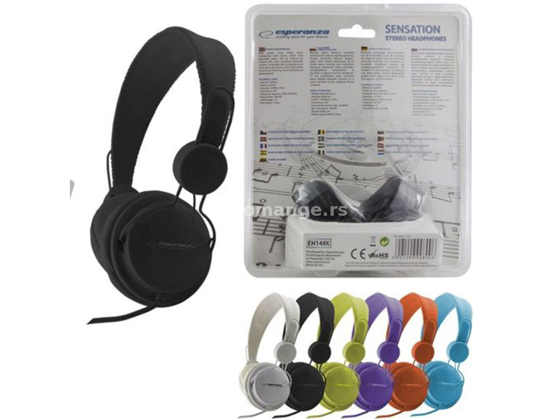 Esperanza Audio stereo slušalice Sensation Black EH148K