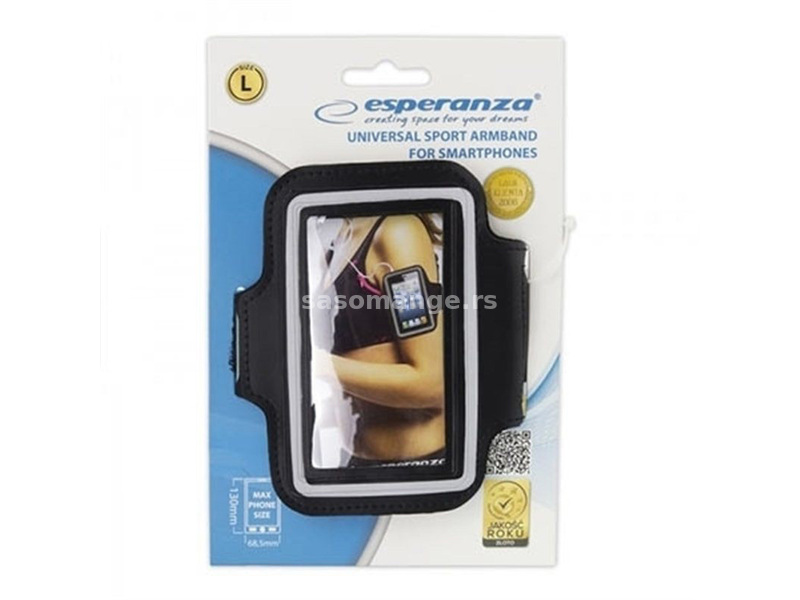 Esperanza Sportska futrola za pametne telefone Armband Black EMA122K-XL