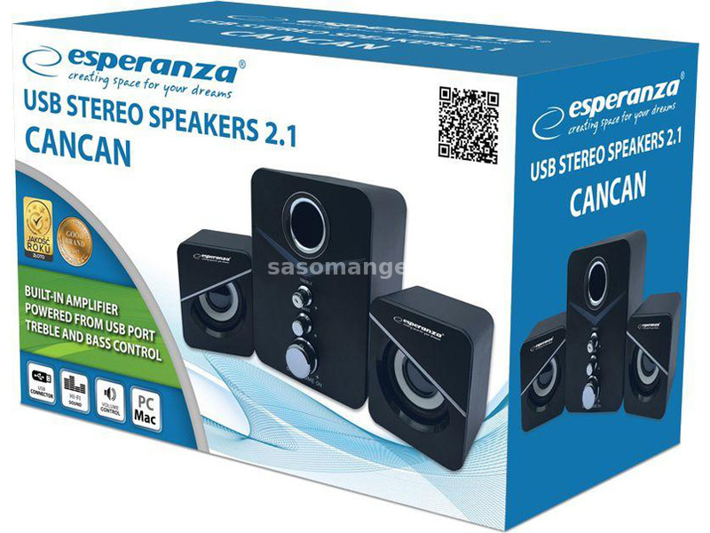 Esperanza USB Zvučnici za računar i subwoofer 2.1 Cancan EP153