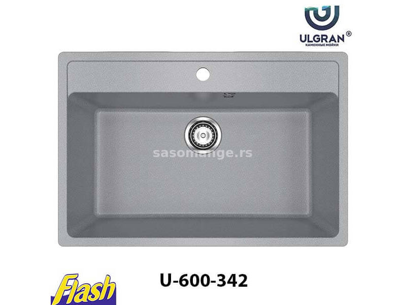 Granitna sudopera usadna kvadratna - ULGRAN - U-600 - (5 boja) 342 - GRAFIT