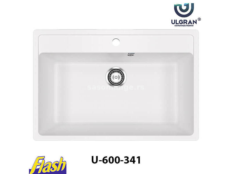 Granitna sudopera usadna kvadratna - ULGRAN - U-600 - (5 boja) 341 - ULTRA BELA