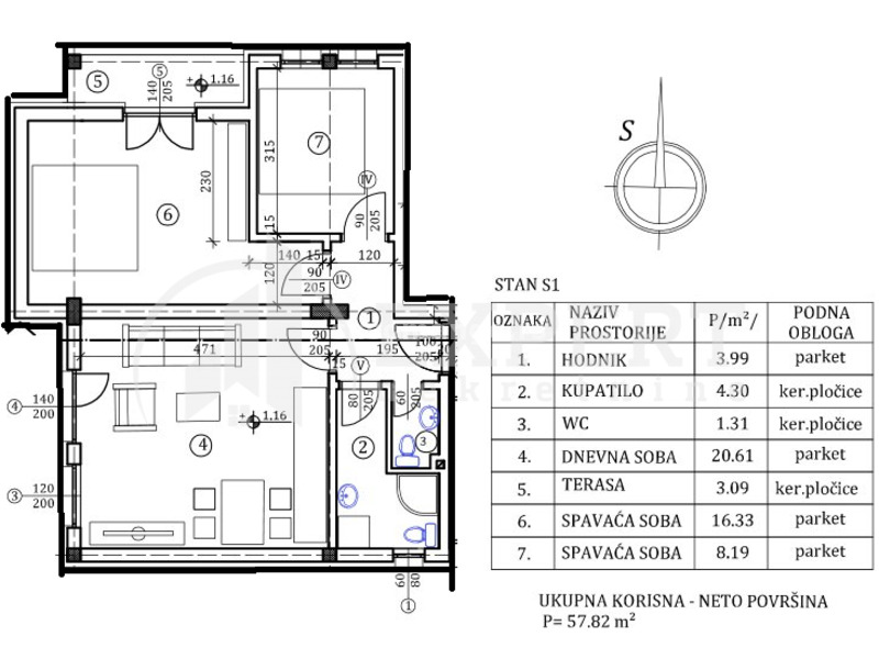 Stan u novogradnji, 58m2 preko puta hotela Tami Residence