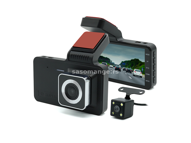 Auto kamera T713 dual lens crna