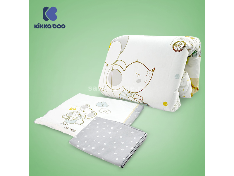 Kikka Boo Posteljina sa ogradicom za bebi krevetac 6 pcs 60x120cm Joyful Mice KKB60072