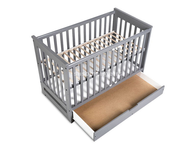 Klups Drveni krevetac za bebe Iwo Sivi KDKIS-BS