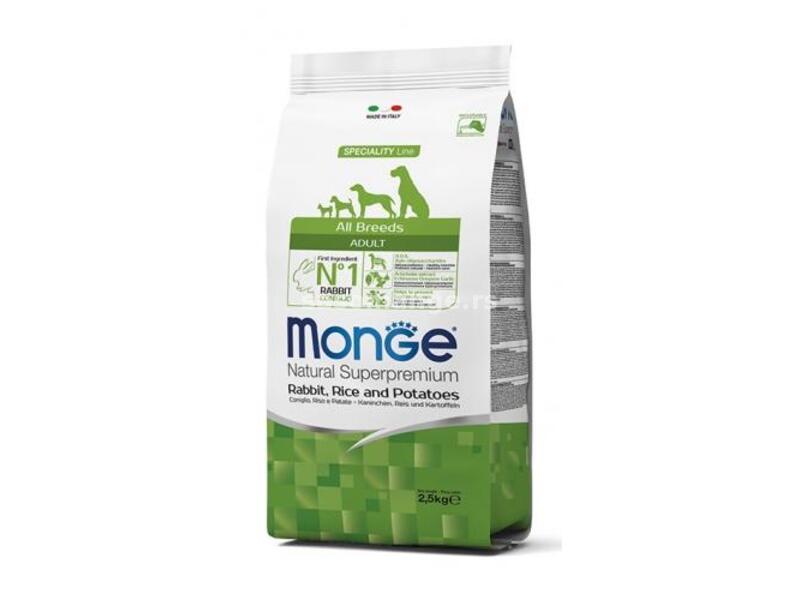 Monge hrana za pse Adult All breeds - Zečetina, pirinač i krompir 2.5kg