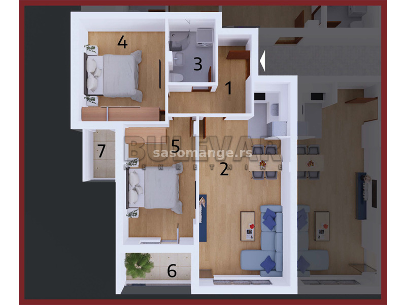 3,0 stan , centar, 68 m2, VII sprat, cg.