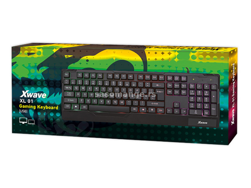 Xwave XL 01 Tastatura gejmerska sa RGB pozadinskim osvetljenjem,USA slova,crna