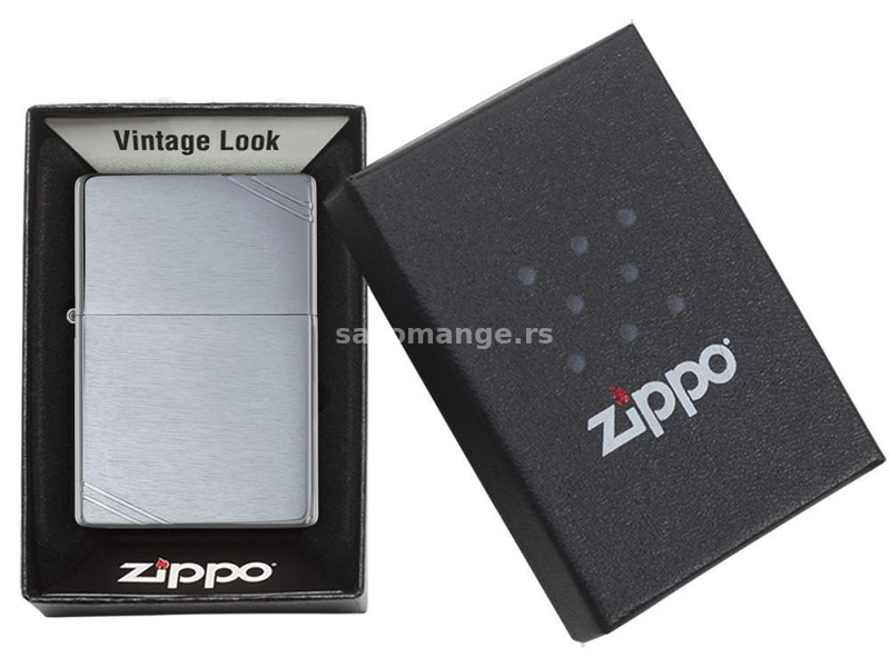 Zippo Upaljač 230 Brushed Chrome Vintage with Slashes 954/5356