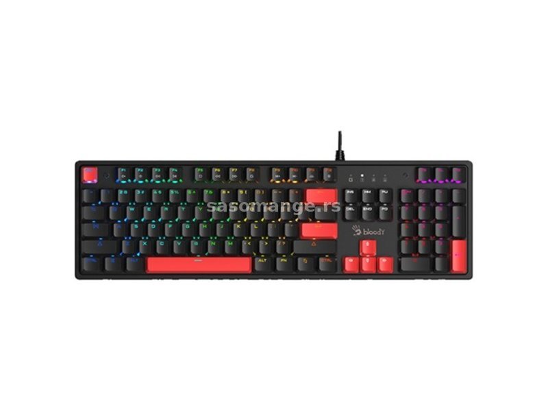 A4 TECH Tastatura MEHANIČKA S510R, USB, US layout Fire Black / BLMS Red