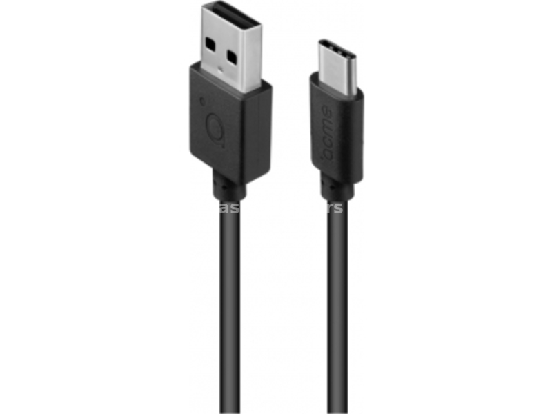 Acme CB1041 kabl za punjač USB A (muški) na USB C (muški) 1m crni