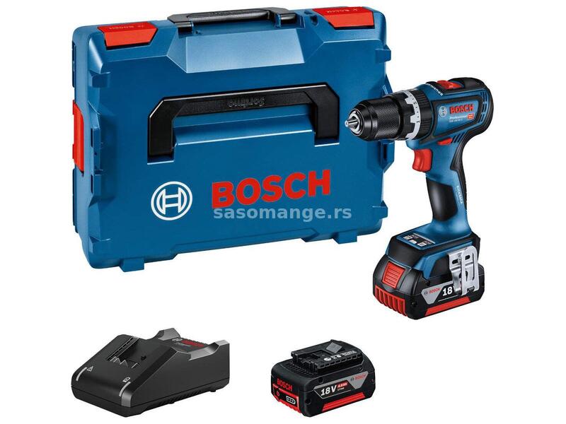 Akumulatorska vibraciona bušilica - odvrtač Bosch GSB 18V-90 C; 2x4,0Ah; L-Boxx (06019K6103)