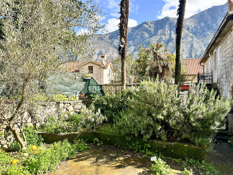 Šarmantni dvosoban stan sa velikim dvorištem na drugoj liniji od mora, Muo, Kotor