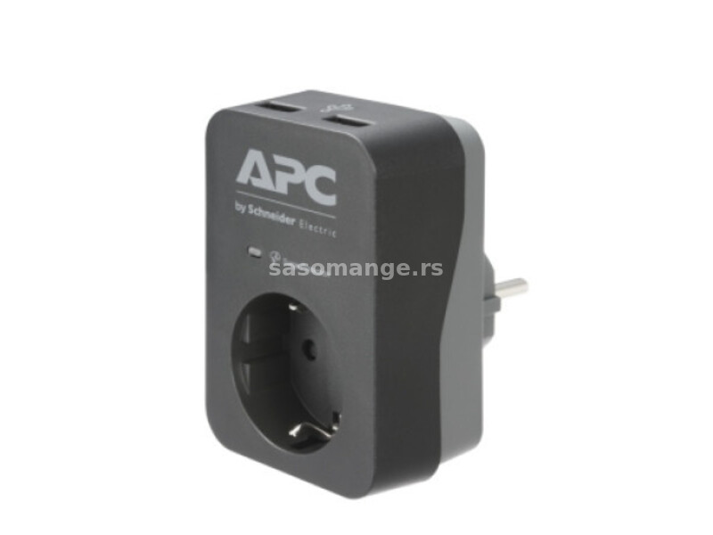 APC PME1WU2B-GR essential SurgeArrest, 1 schuko + 2 USB