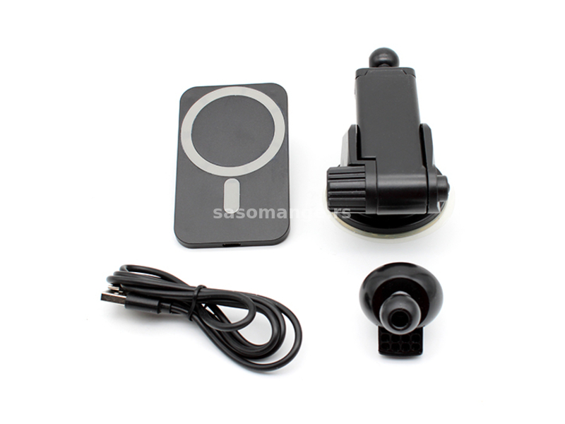 Auto punjač za iPhone 12/12 Pro/12 Pro Max/12 Magnetic brzi punjač 15W crne boje