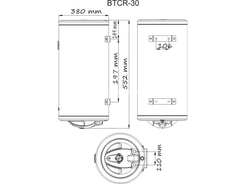 Bojler emajlirani BTCR-80 standard sa regulacijom T Termorad