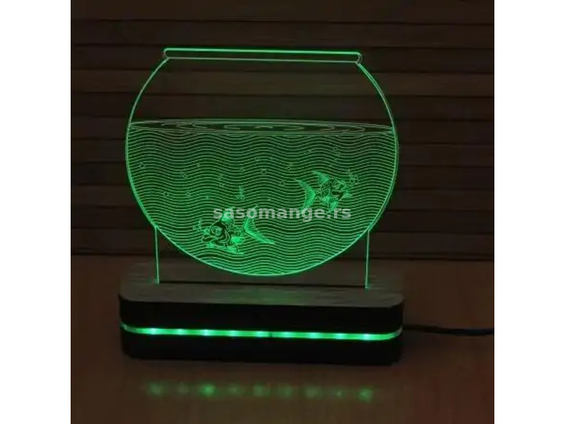 3D dekorativna lampa A002 Akvarijum BLACK CUT