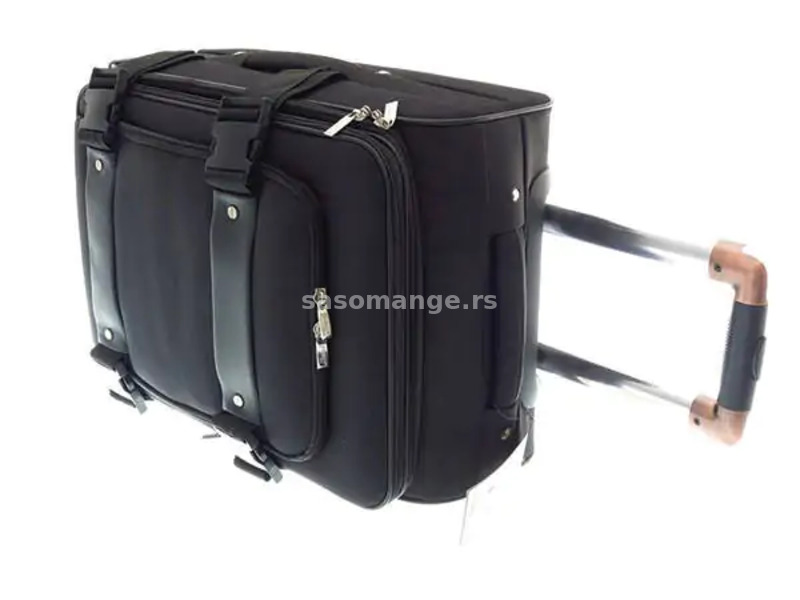 Putna torba sa pregradom za 15.6" laptop/crna/teleskopska rucka/ tockici- 360° XWAVE
