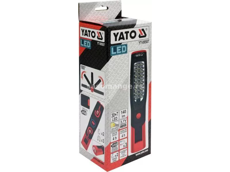 Akumulatorska punjiva LED lampa Lion 30 dioda Yato