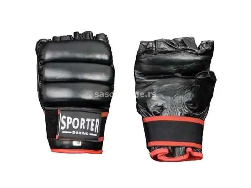 Boks rukavice za sparing koža 938 B/XL crne Sporter