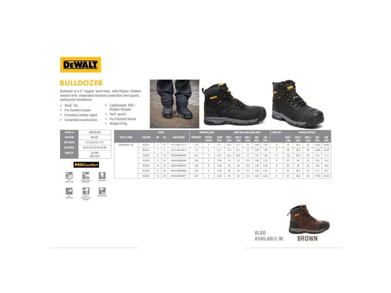 DeWalt DWF50306-132 Bulldozer zaštitne duboke radne cipele S3 WR HRO SRC zaštita veličine od 42 d...