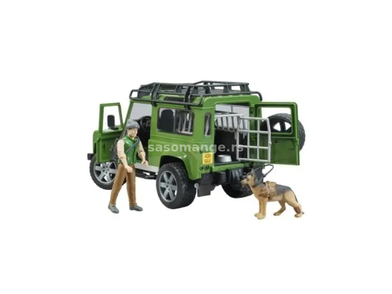 Džip Land Rover sa šumarom i lovačkim psom BRUDER