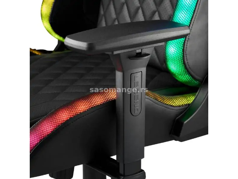 Gejmerska stolica RANUM sa LED osvetljenjem crna
