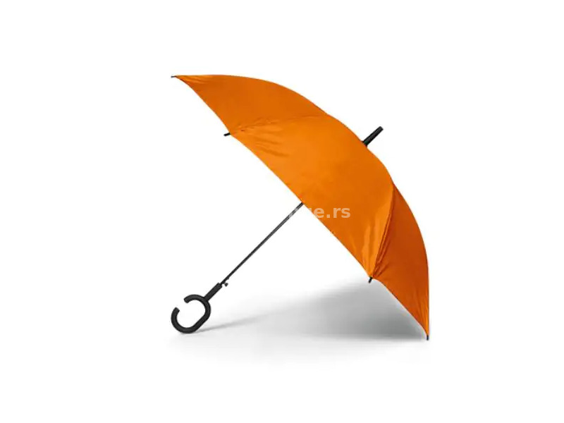 Kišobran sa automatskim otvaranjem, plastična C drška narandžasta