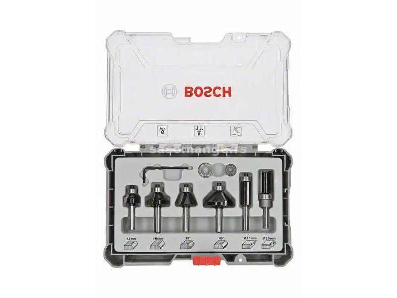 Komplet profilnih glodala i glodala za ivice, 6 komada, Trim&amp;Edging prihvat 6 mm Bosch