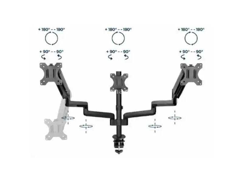 MA-DA3-01 Gembird Podesivi stoni držač za monitor sa 3 ruke, tilt, 17-27 max.7kg