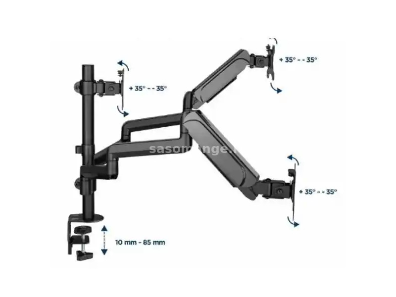 MA-DA3-01 Gembird Podesivi stoni držač za monitor sa 3 ruke, tilt, 17-27 max.7kg