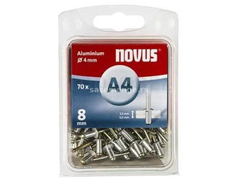 Pop nitne aluminijumske A4 x 8mm 70kom Novus