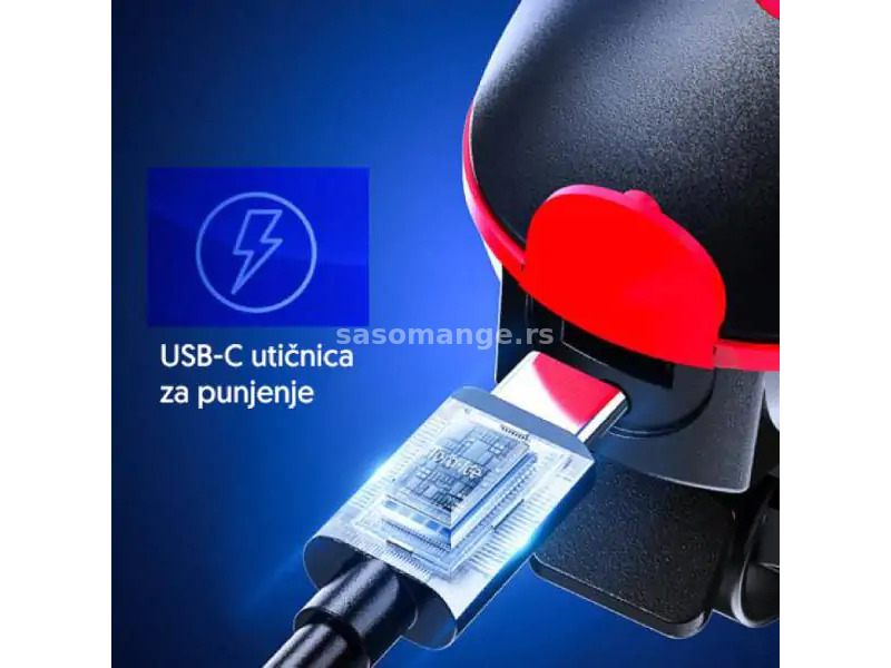 Punjiva LED lampa za bicikl sa sirenom YW17417-4644