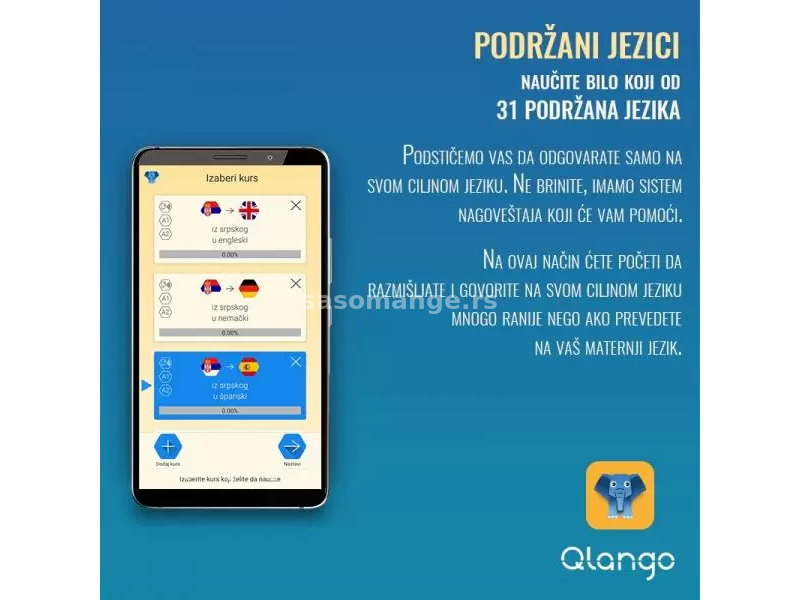 Qlango Premium učenje stranih jezika licenca 1 god