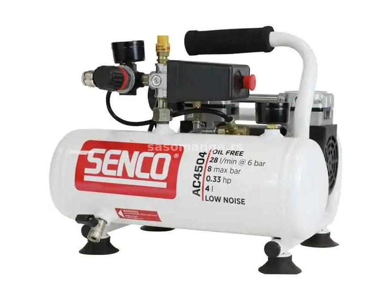 Senco AC4504 bezuljni, bešumni kompresor za vazduh 4l, 8 bar 0.24kW