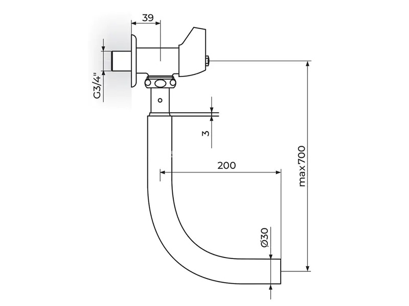 Slavina - ventil - ispirač za wc solju 3/4'' hromirana podesiva cev Rosan A95034