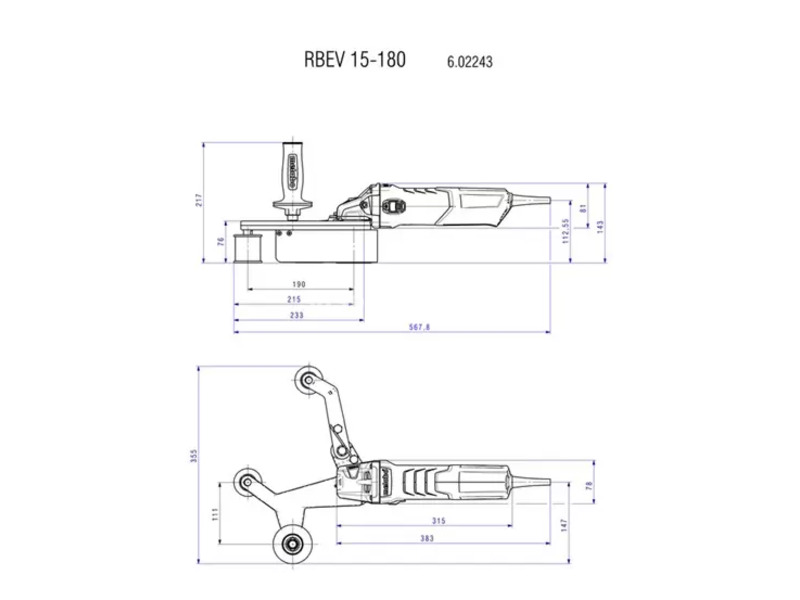 Tračna brusilica za cevi RBE 15-180 Set Metabo